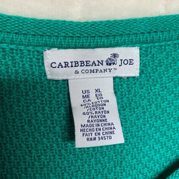 Caribbean Joe Green Sweater - Picture 5 of 7